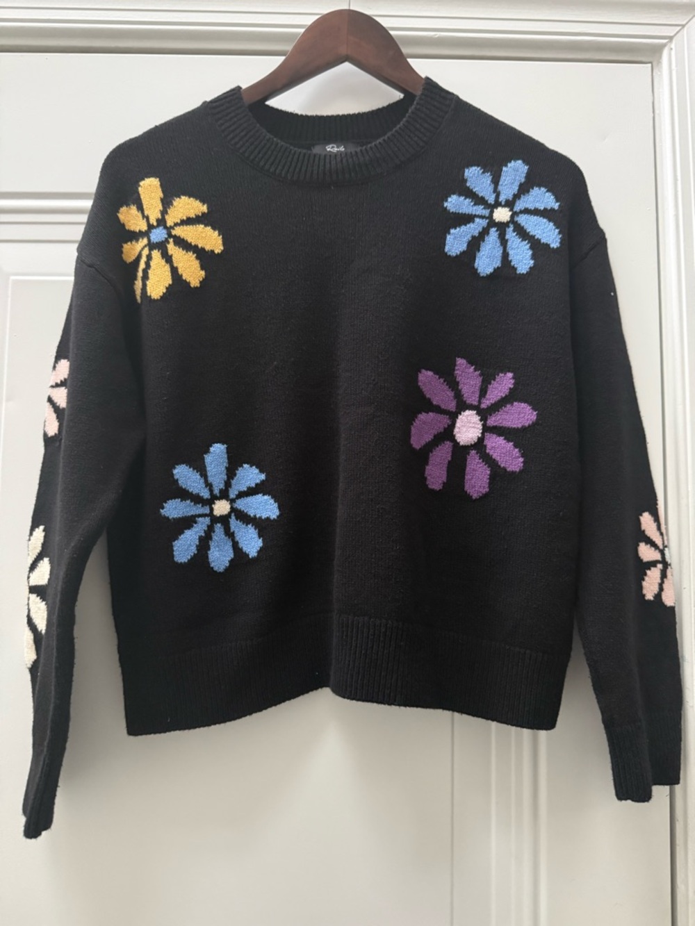Rails Black Flower Sweater